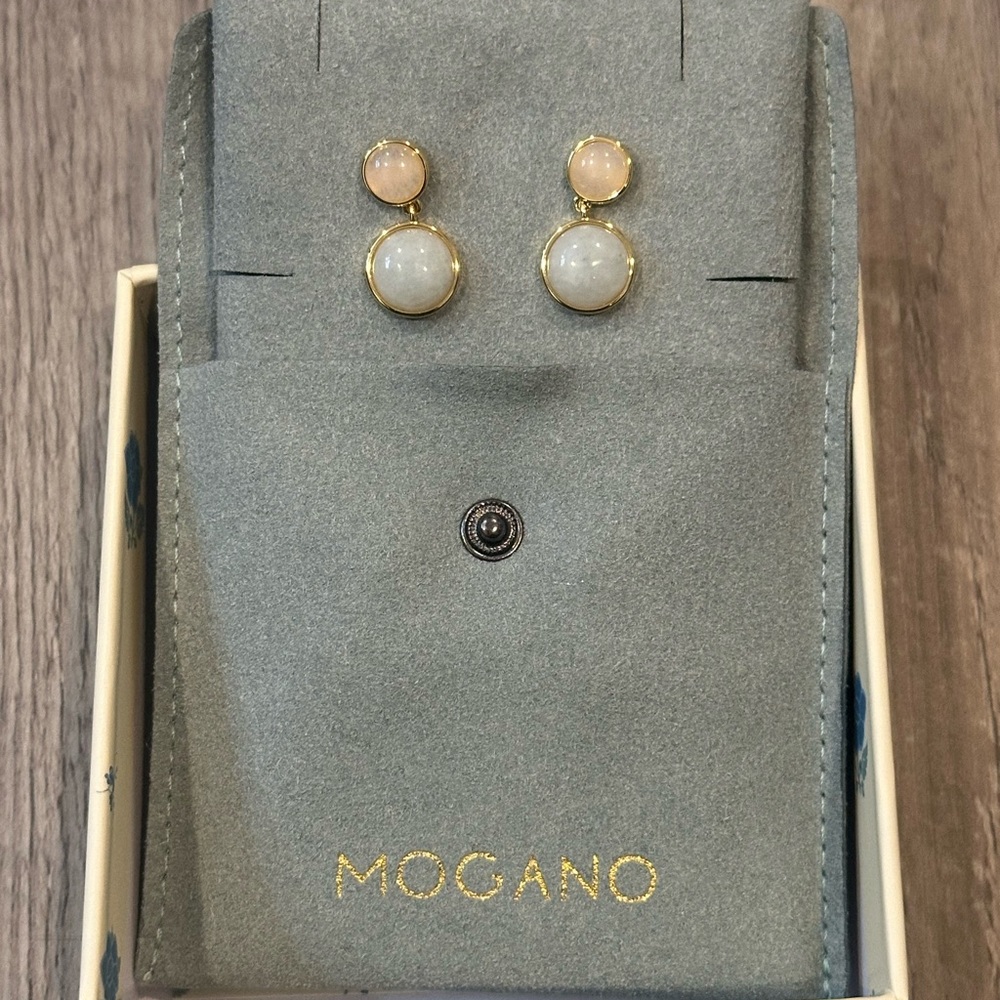 Mogano Stud Earrings with Gold Accents
